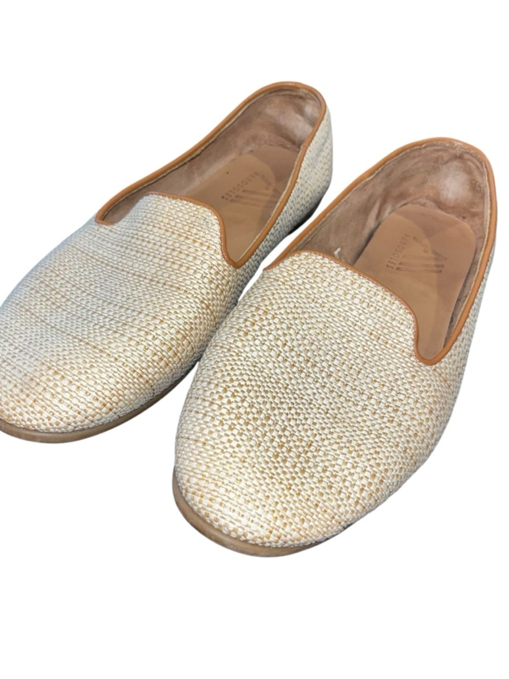 Aerosoles cream gold flats loafers shoes size 11